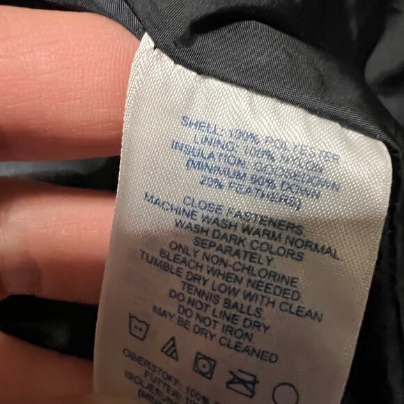 Lands End Down Puffer Coat Womens Medium 10-12 Black Insulated Long Parka Jacket - Picture 10 of 11